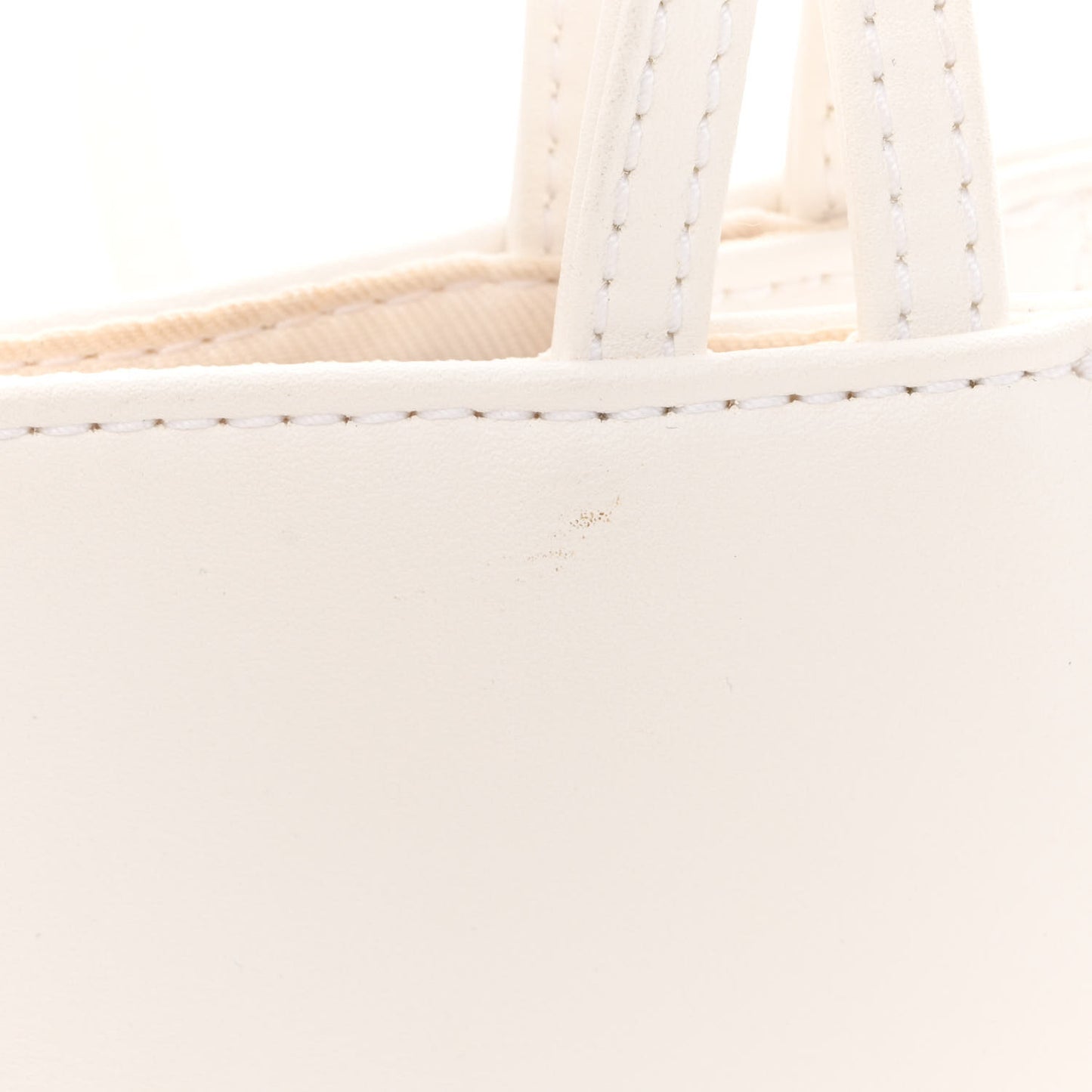 Vegan Leather Small Shopping Bag White