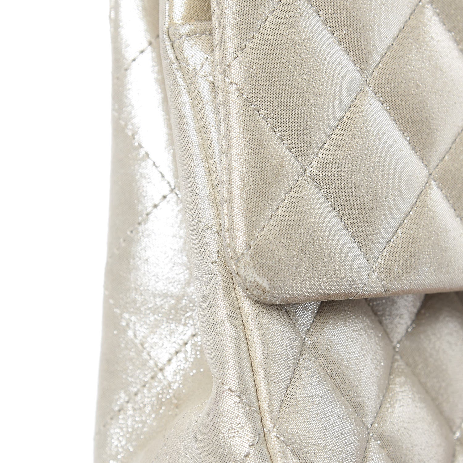 Chanel Iridescent Calfskin Medium Double Flap Light Gold 10 of 17