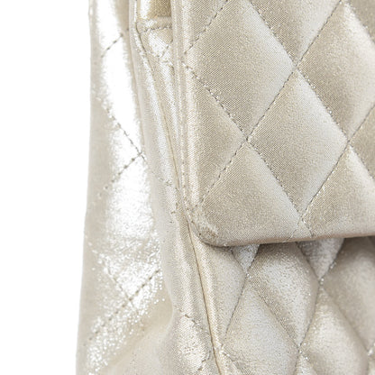 Chanel Iridescent Calfskin Medium Double Flap Light Gold 10 of 17