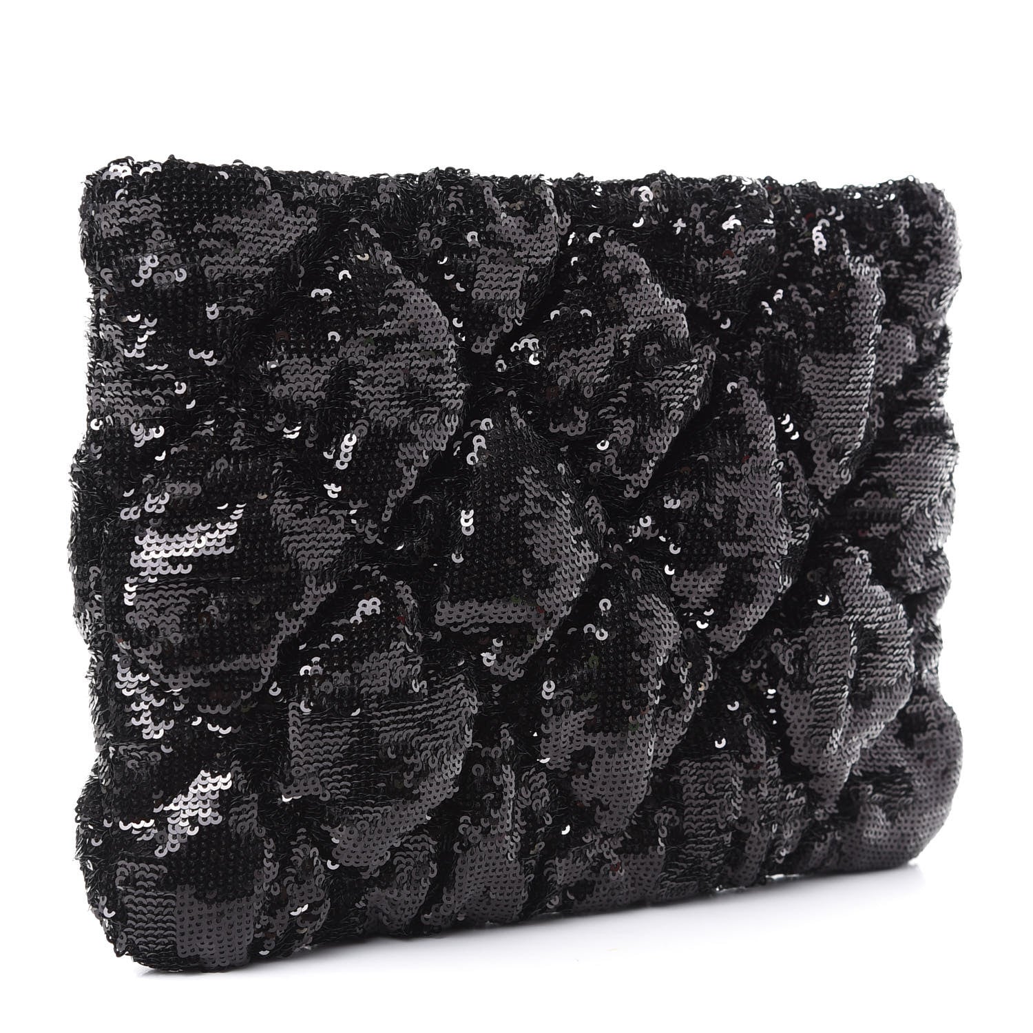 Chanel Sequins Quilted Large Chanel 19 Pouch Black 3 of 8