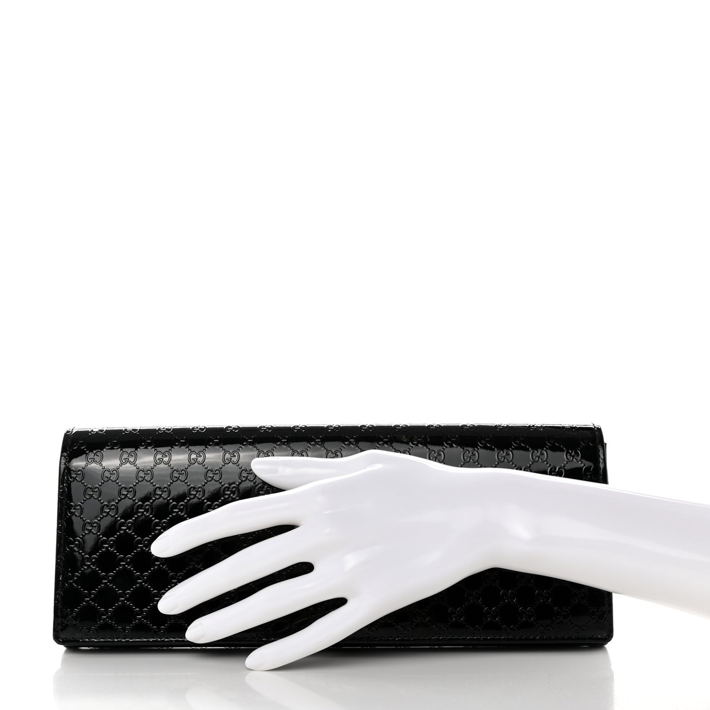 Patent Microguccissima Small Broadway Clutch Black