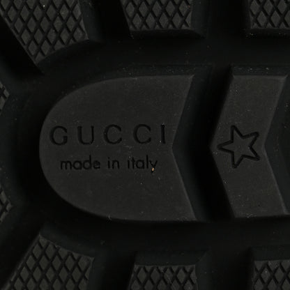 Gucci Calfskin Sylvie Web Womens Lace Up Combat Boots 37.5 Black 6 of 8