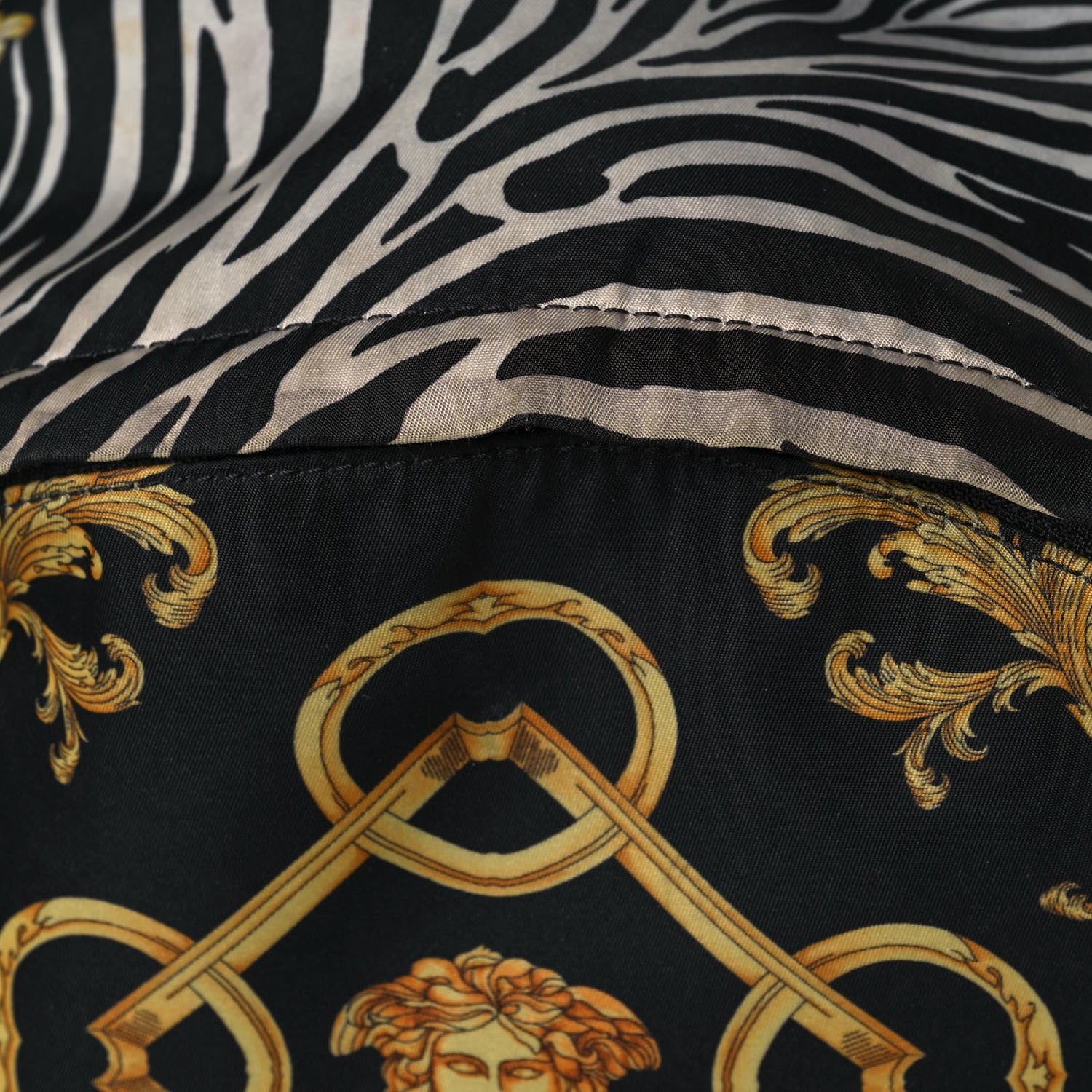 Versace Nylon Baroque Zebra Print Backpack Black Multicolor 14 of 18