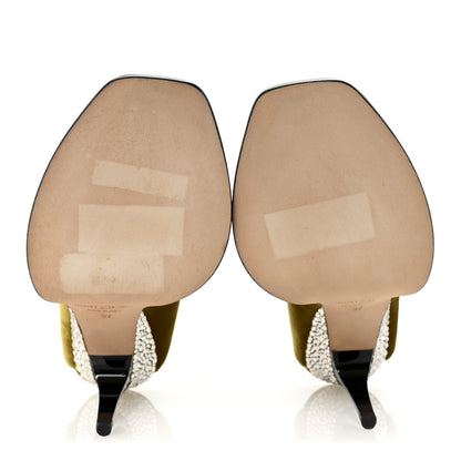 Jimmy Choo Velvet Crystal Bel 100 Pumps 37 Citrus 6 of 8