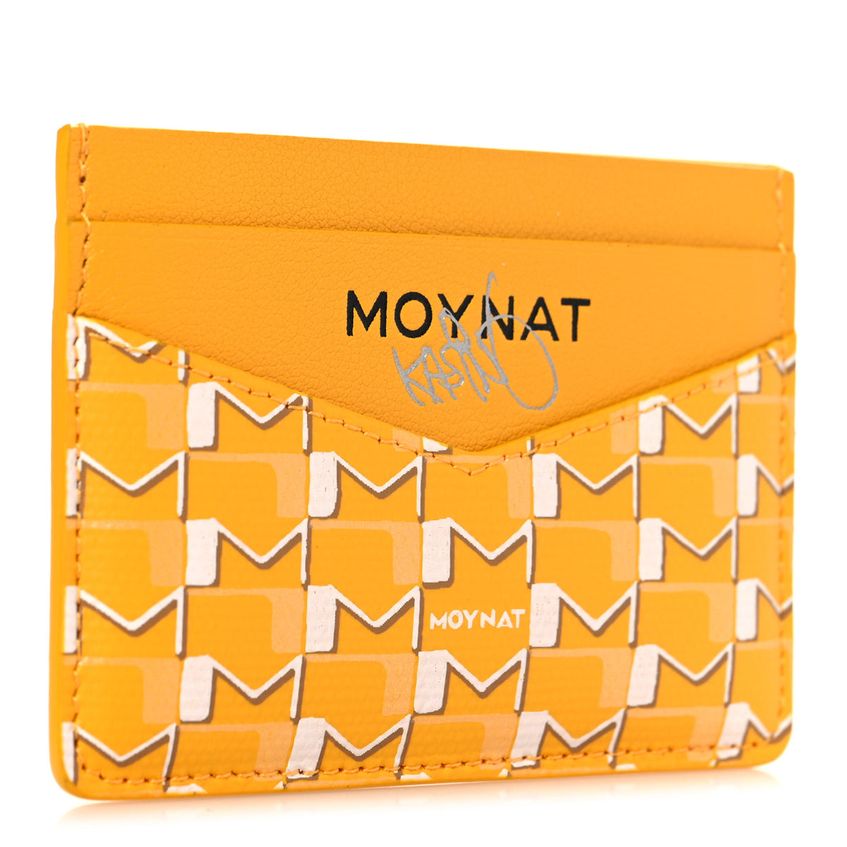 Moynat X KASING LUNG Calfskin Canvas Labubu Cardholder Yellow 3 of 8