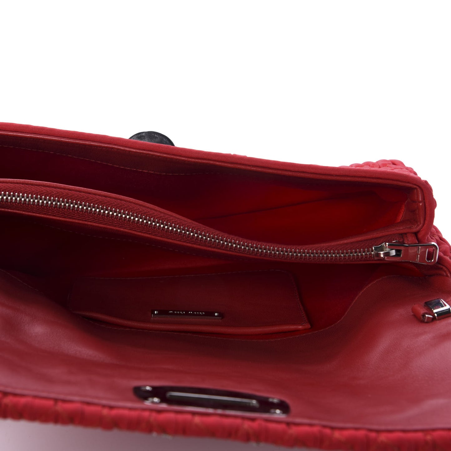 Faille Matelasse Crystal Flap Clutch Fuoco