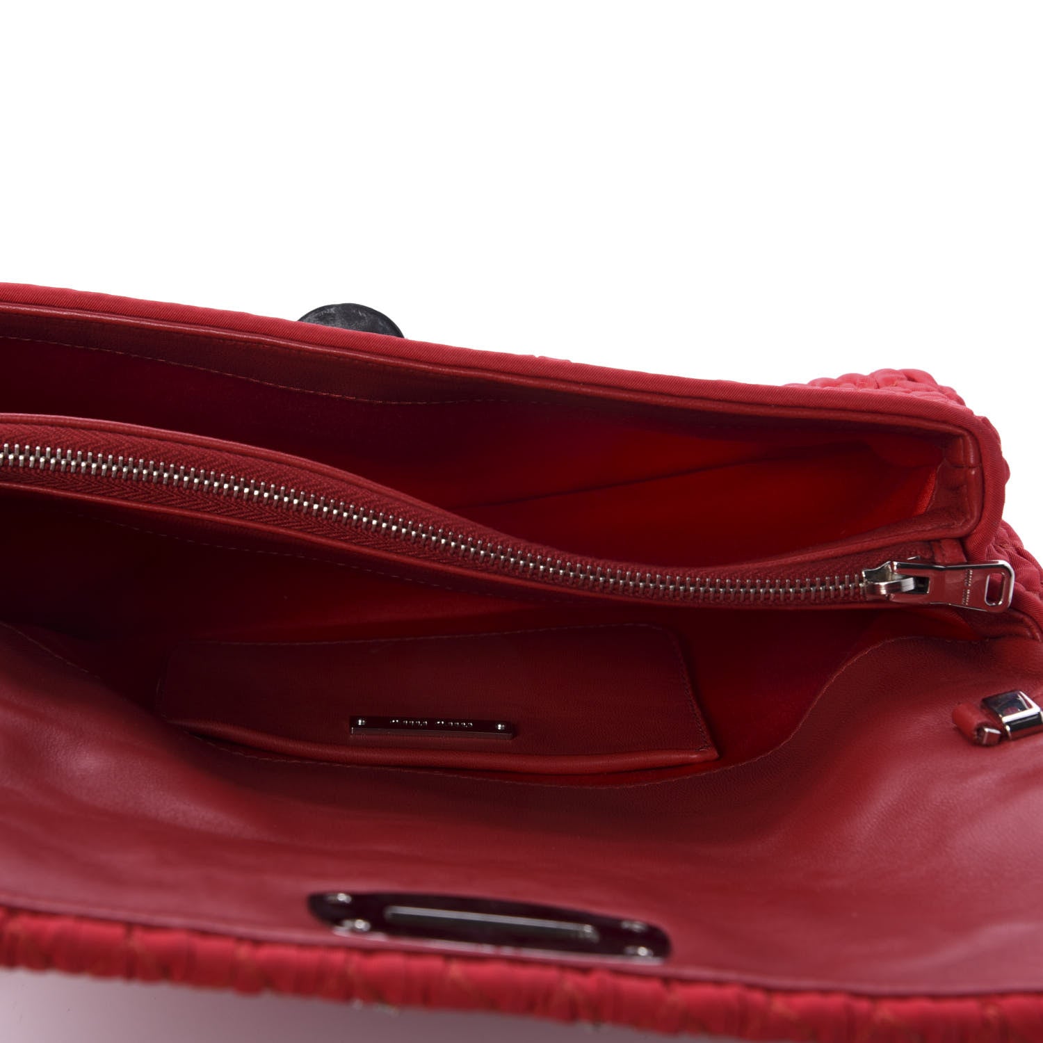 Miu Miu Faille Matelasse Crystal Flap Clutch Fuoco 5 of 11