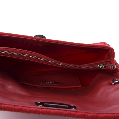 Miu Miu Faille Matelasse Crystal Flap Clutch Fuoco 5 of 11