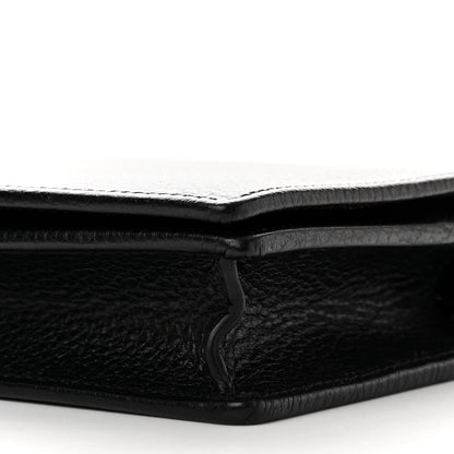 Gucci Dollar Calfskin Enamel Monochrome Mini GG Marmont Chain Wallet Black 10 of 11