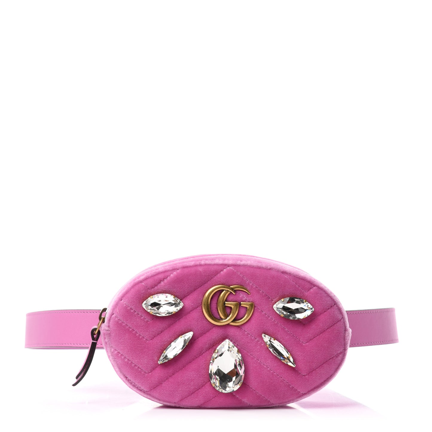Velvet Matelasse Marquise Crystals GG Marmont Belt Bag 95 38 Malva