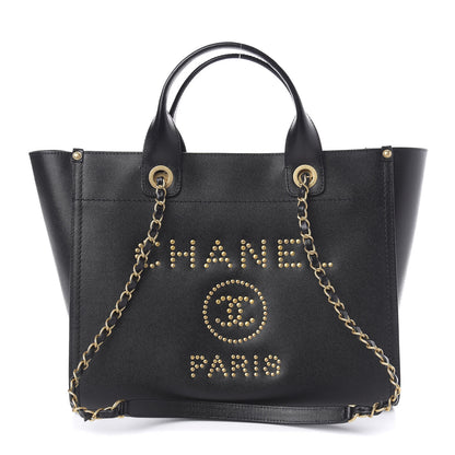Chanel Caviar Small Studded Deauville Tote Black 1 of 10