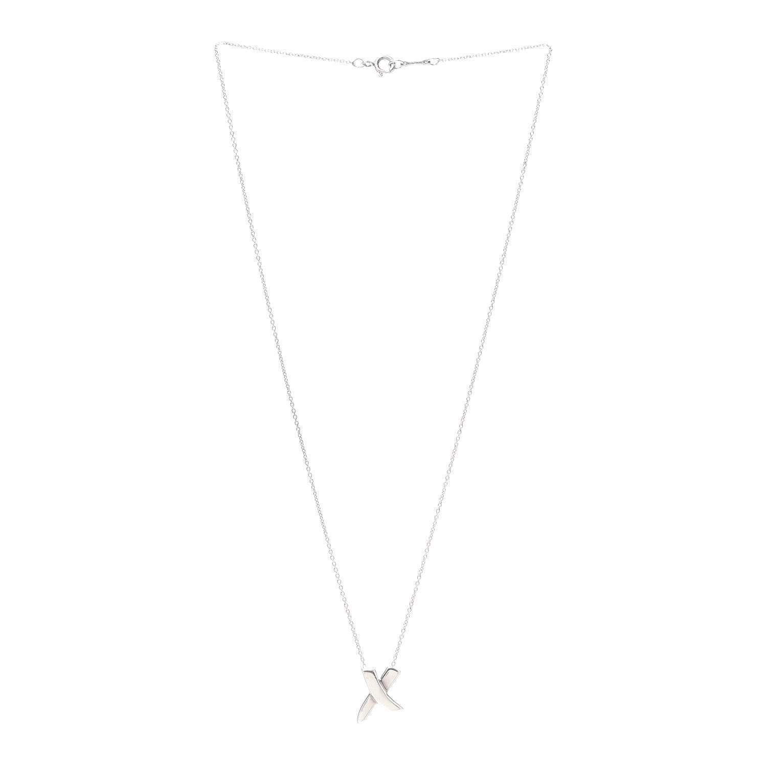 Tiffany Sterling Silver Paloma Picasso Graffiti X Pendant Necklace 3 of 5