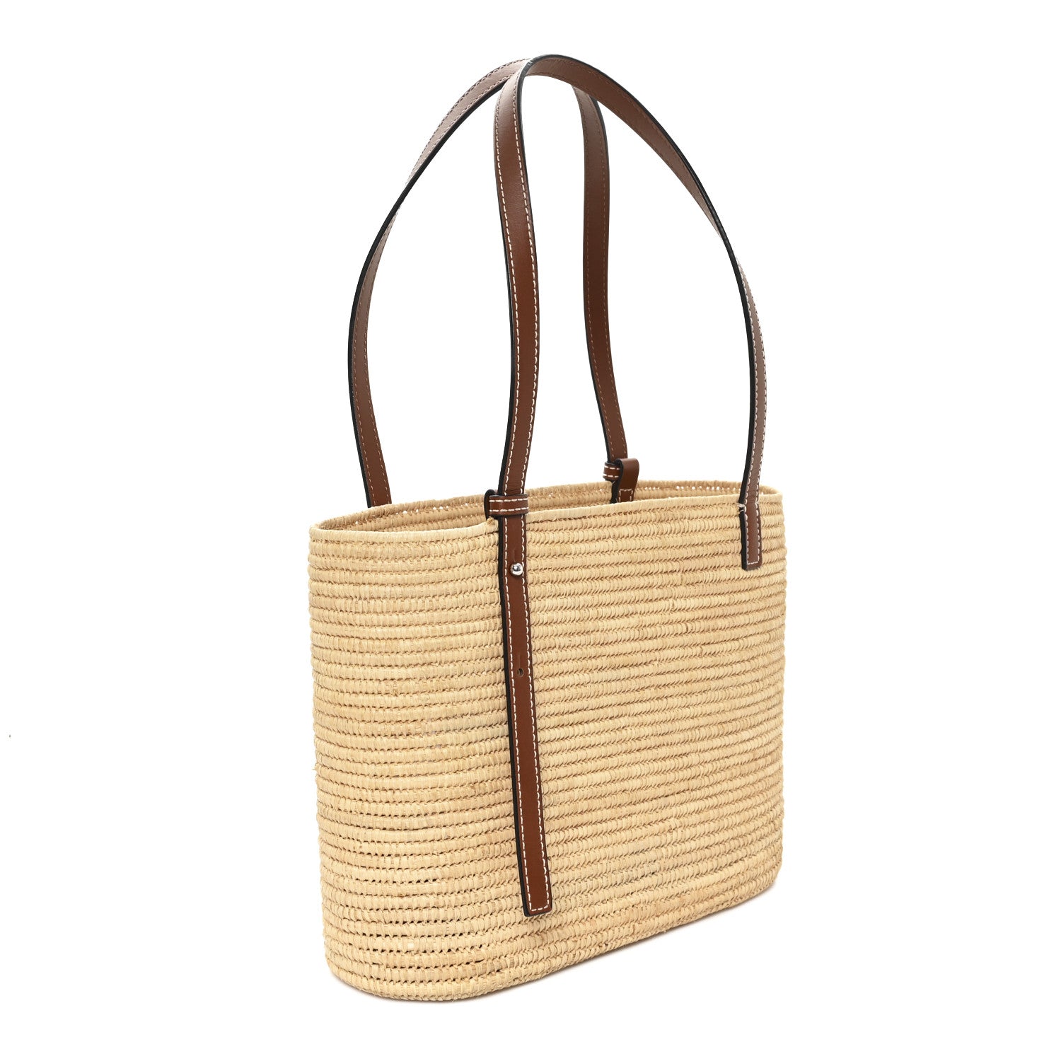 Loewe Raffia Small Square Basket Tote Bag Natural Tan 3 of 12