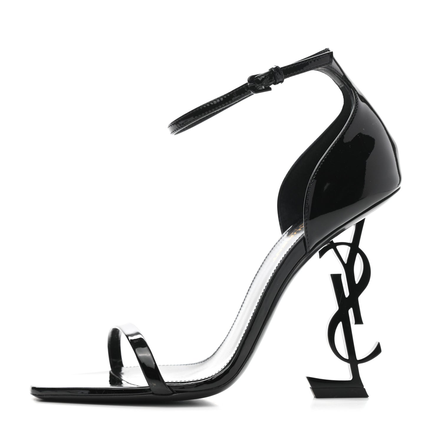 Patent Calfskin Opyum 110 Sandals 38 Black