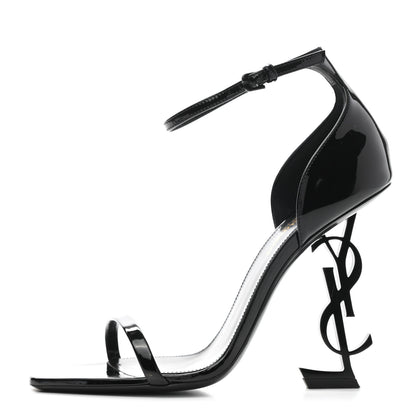Saint Laurent Patent Calfskin Opyum 110 Sandals 38 Black 1 of 11