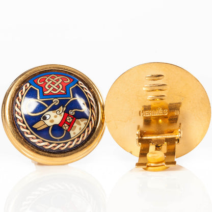 Hermes Enamel Clip On Earrings 3 of 4