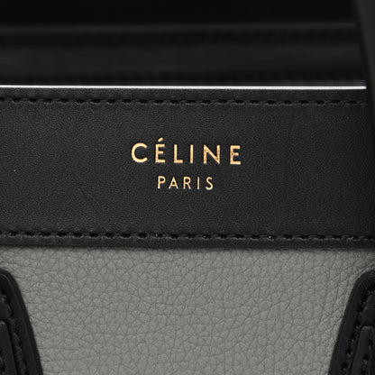Celine Calfskin Nano Tri-Color Luggage Zinc Almond 6 of 11