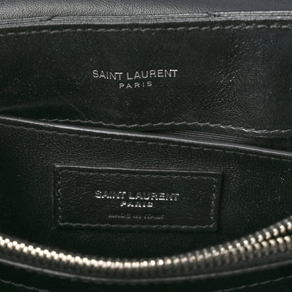 Saint Laurent Calfskin Y Quilted Monogram Small Loulou Chain Satchel Black 7 of 10