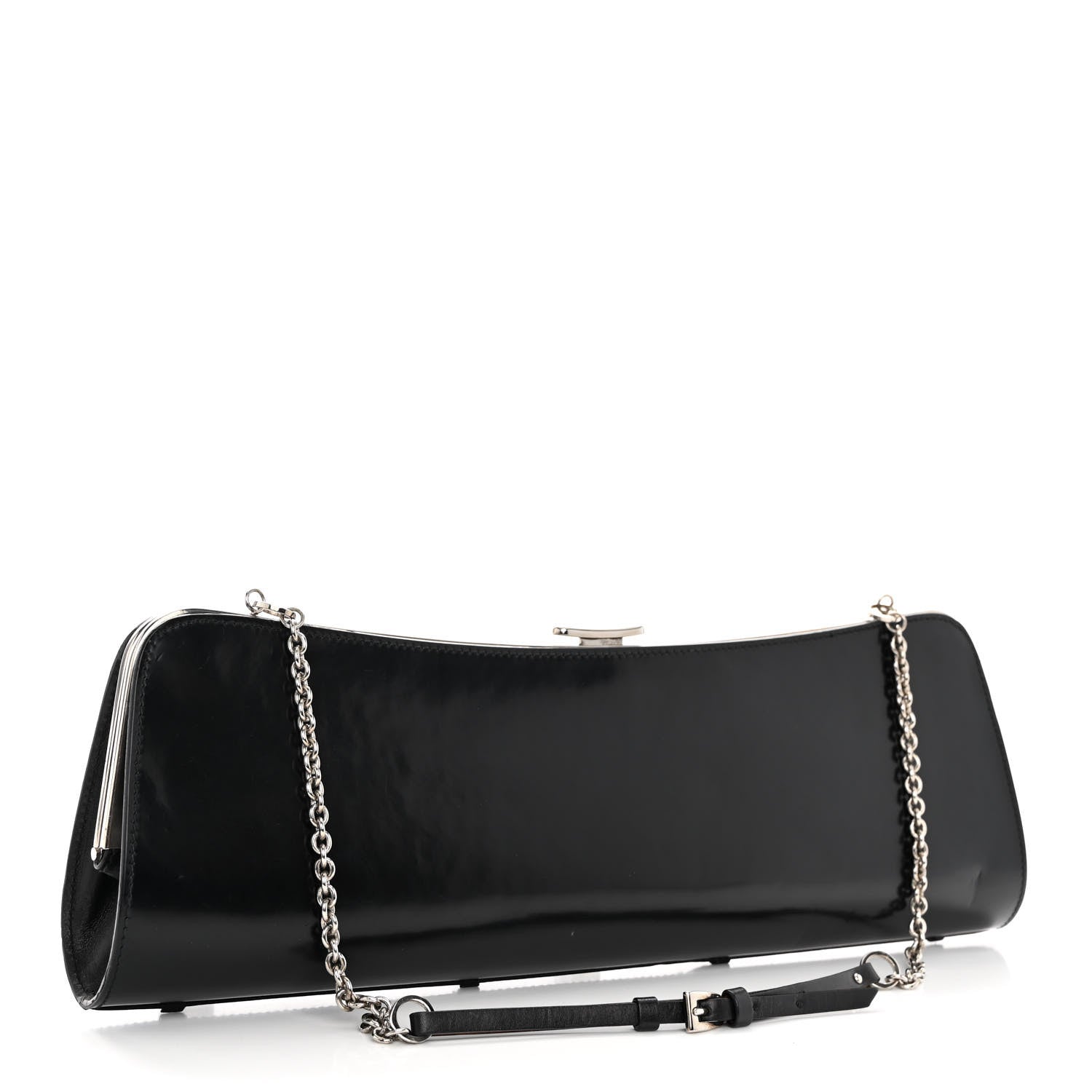 Christian Dior Glazed Calfskin Bondage Clutch Black 3 of 11