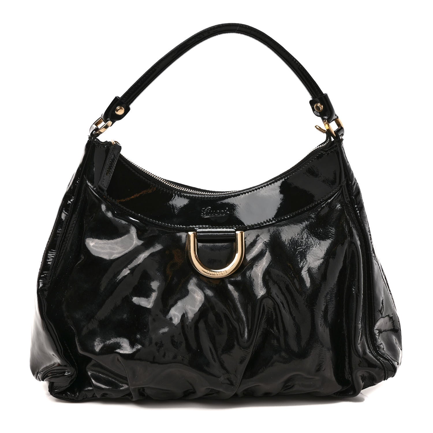 Gucci Patent Large D Ring Hobo Black 1 of 9