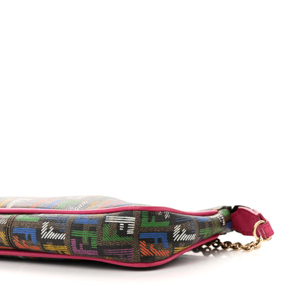Fendi Zucchino Spalmati FF Multicolor Pochette Tobacco Multicolor Fuchsia 10 of 12