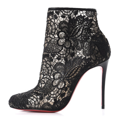 Christian Louboutin Mesh Guipure Wax Lace Kid Miss Tennis 100 Ankle Boots 36.5 Black 1 of 9