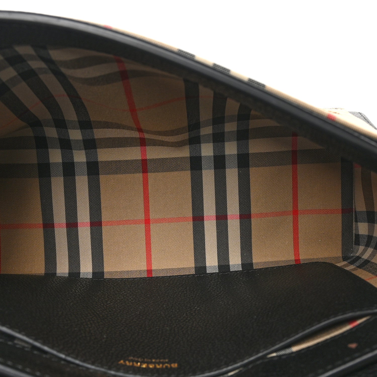 Burberry Grainy Calfskin Vintage Check Note Crossbody Bag Black 5 of 9