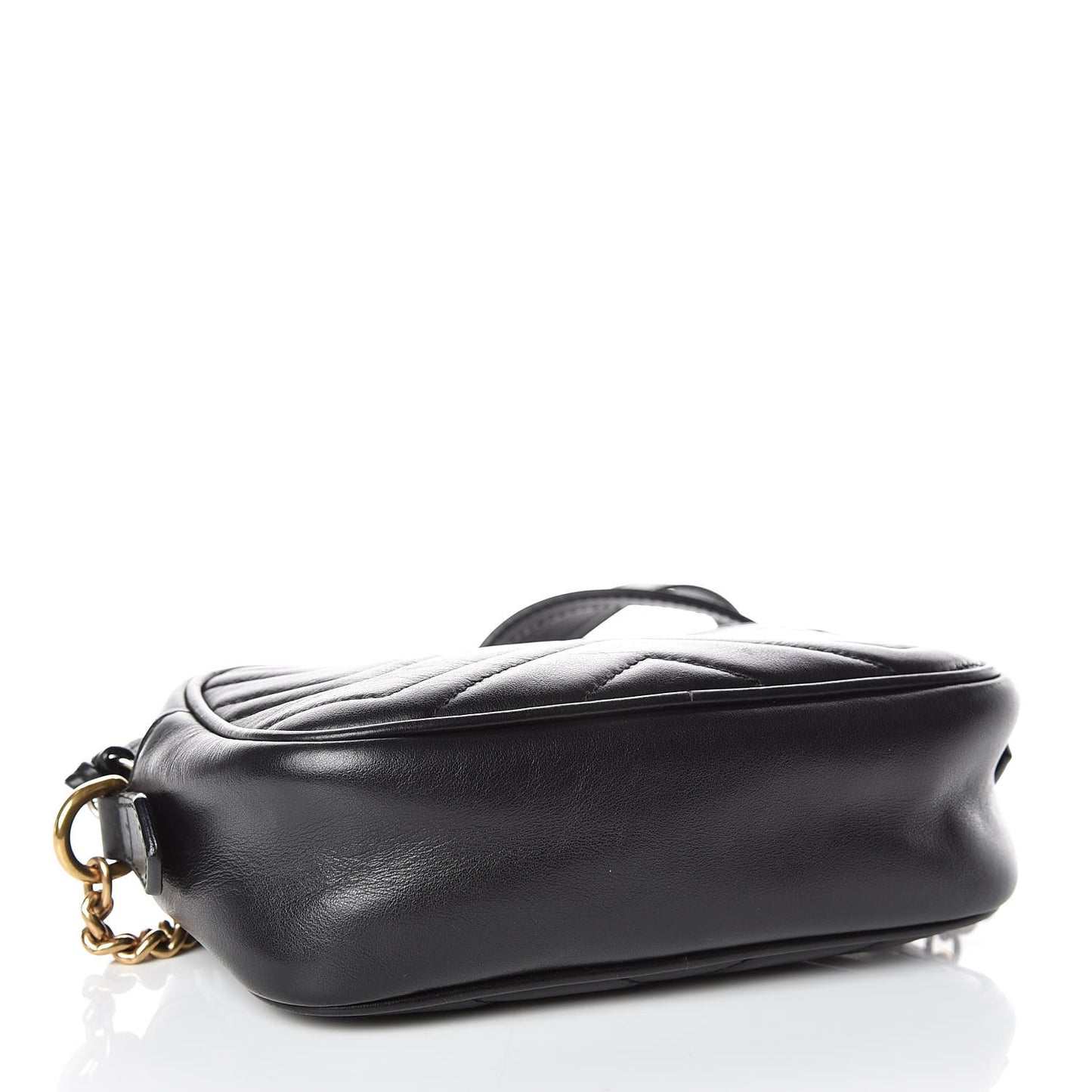 Calfskin Matelasse Mini GG Marmont Chain Shoulder Bag Black