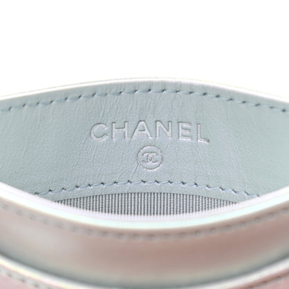 Chanel Iridescent Calfskin Quilted Card Holder Light Blue 6 of 8
