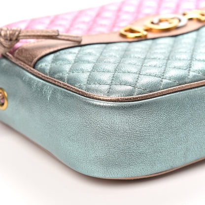 Gucci Laminated Nappa Trapuntata Small Zumi Shoulder Bag Rosa Lago Rame 8 of 9