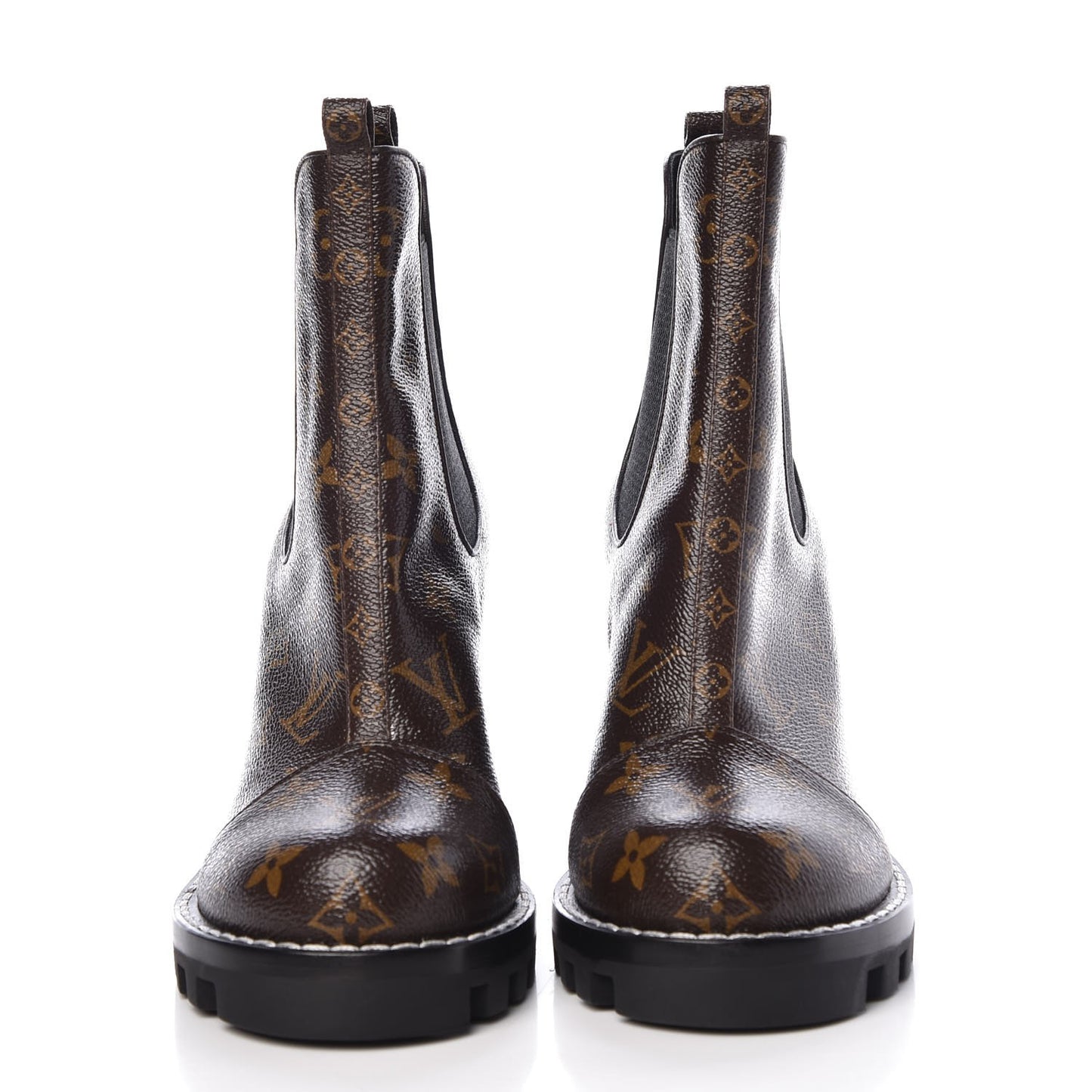 Patent Monogram Star Trail Chelsea Ankle Boots 38
