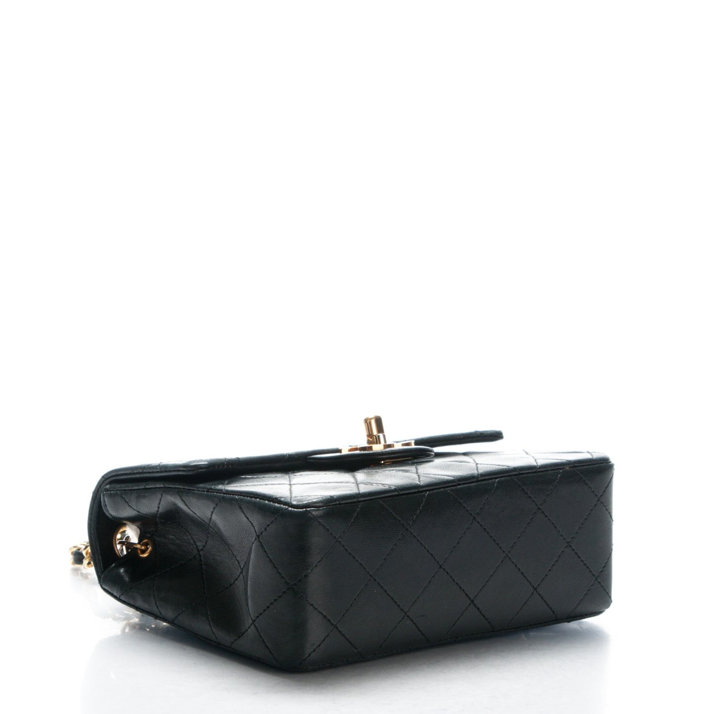 Lambskin Quilted Mini Square Flap Black