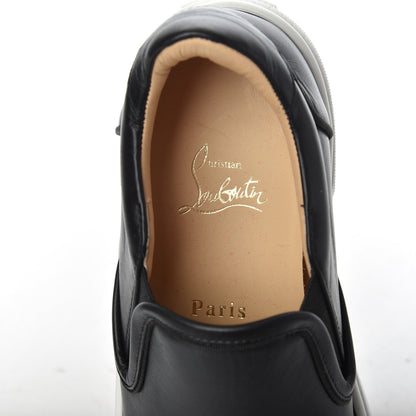 Christian Louboutin Calfskin Womens Masteral Platform Slip On Sneakers 38 Black 7 of 14