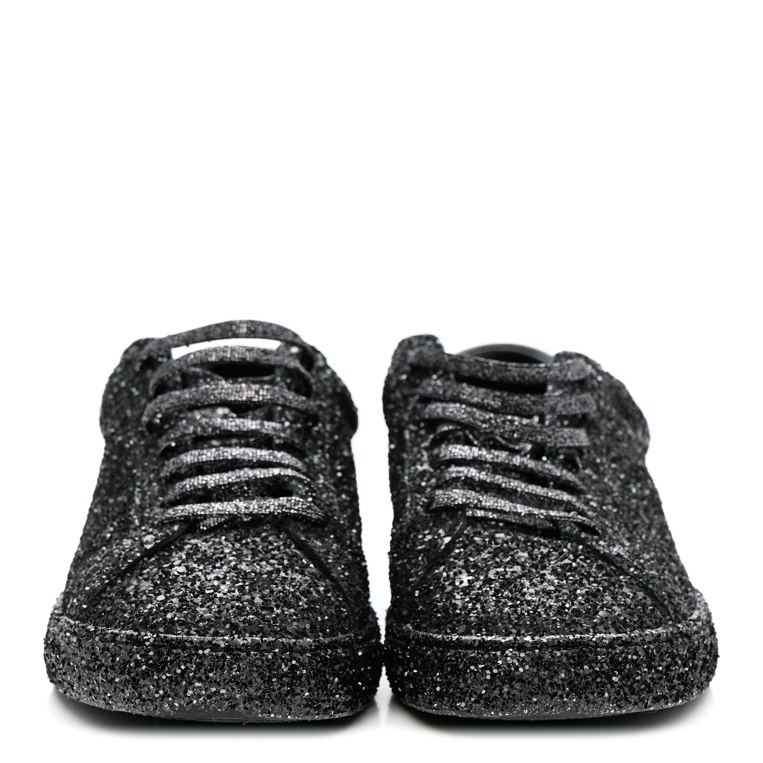 Saint Laurent Calfskin Crystal Glitter Andy Sneakers 38.5 Black 4 of 20