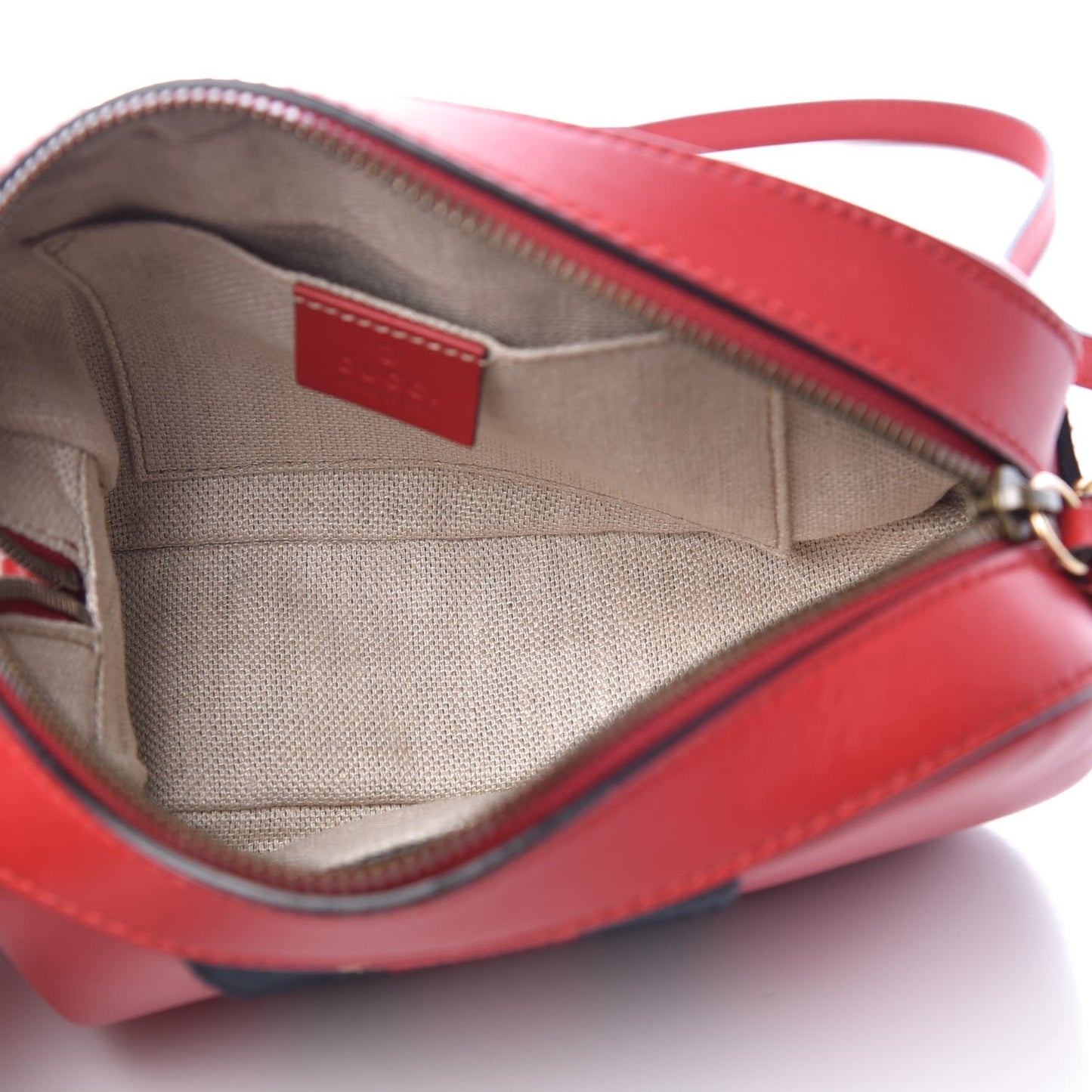 Calfskin Web Small Webby Bee Shoulder Bag Red