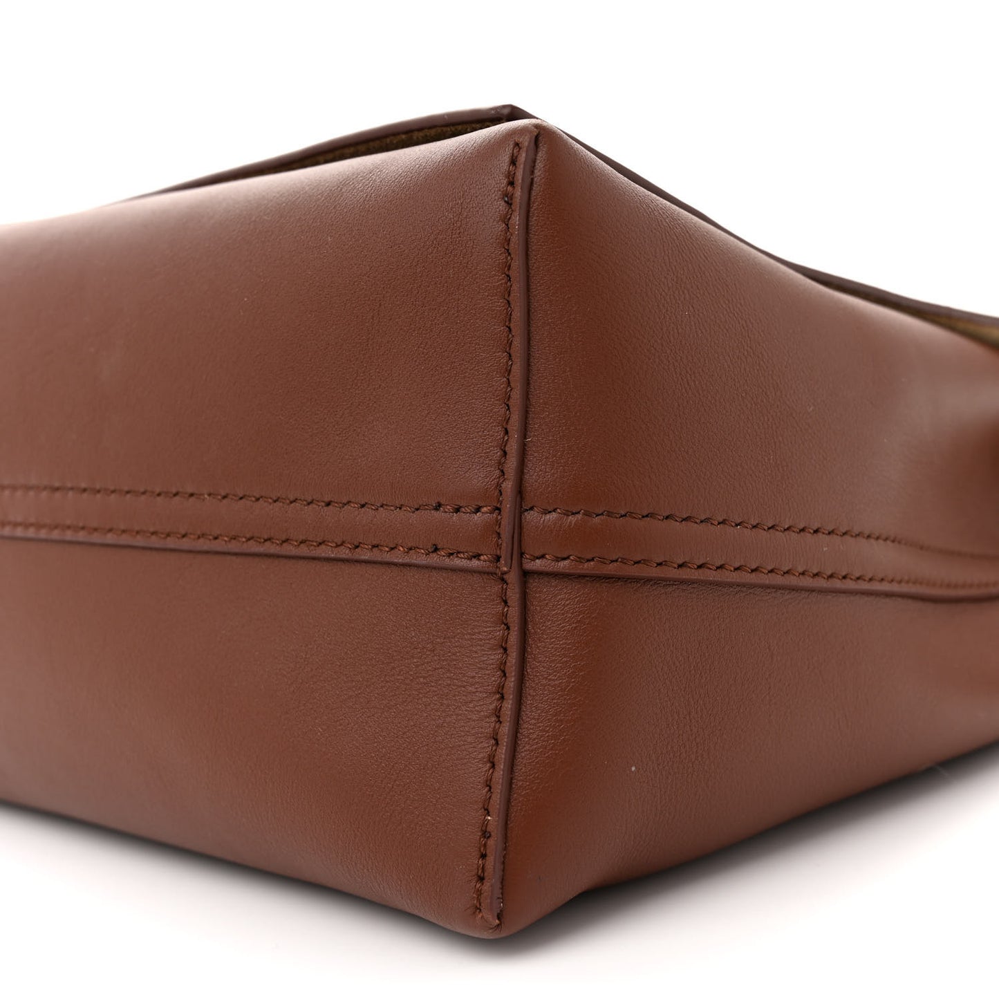 Shiny Supple Calfskin Flamenco Satchel Brownie