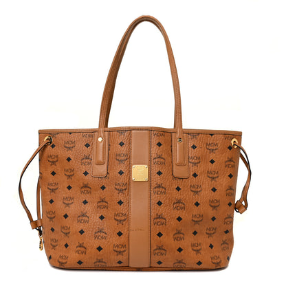 MCM Visetos Medium Liz Reversible Shopper Tote Cognac 1 of 10
