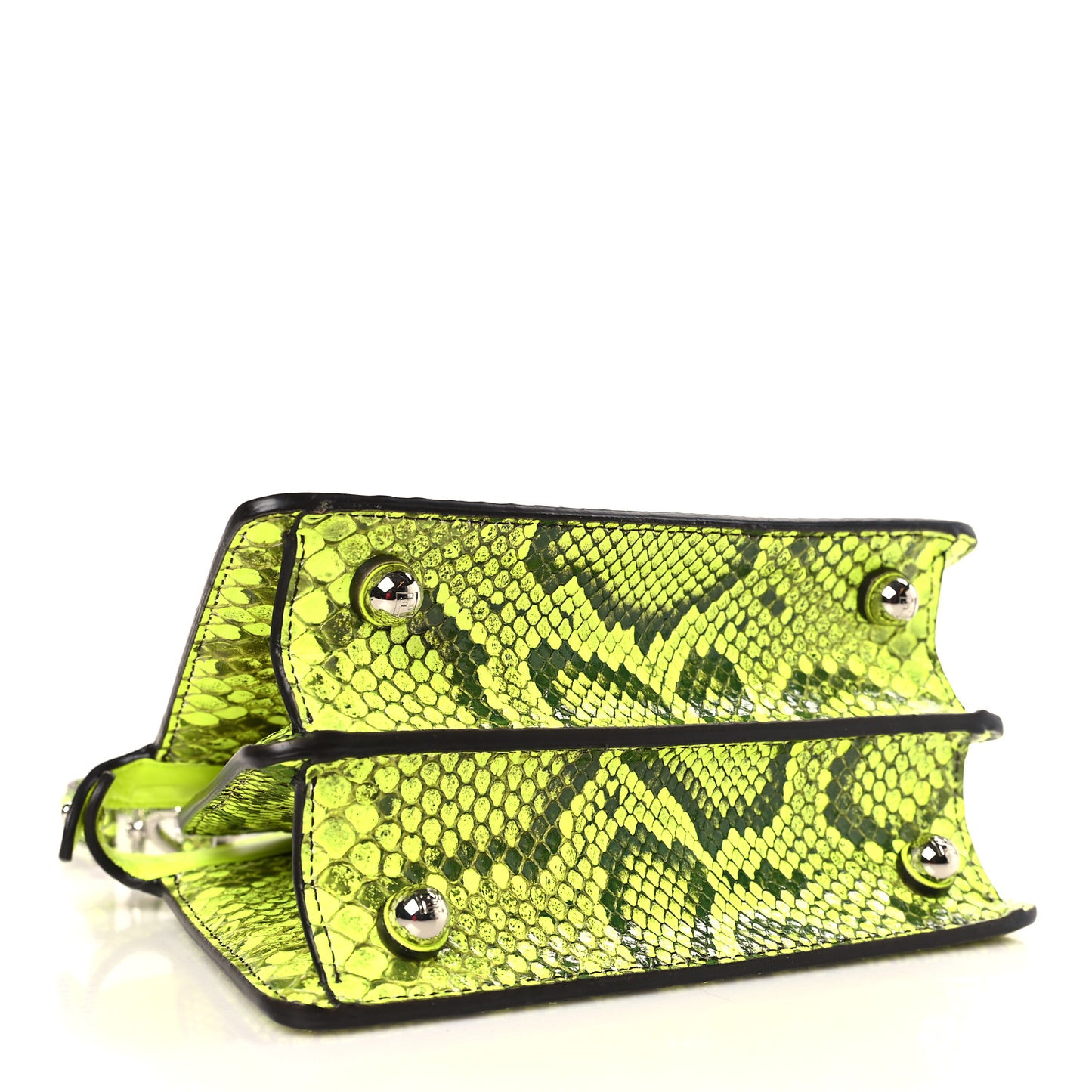 Snakeskin Shiny Nappa Petite Peekaboo I SEE U Satchel Yellow Fluo
