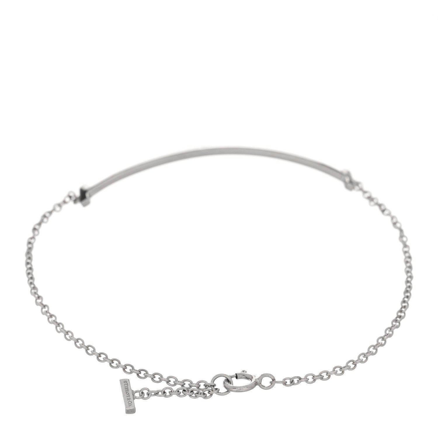 Tiffany 18K White Gold T Smile Bracelet 2 of 3