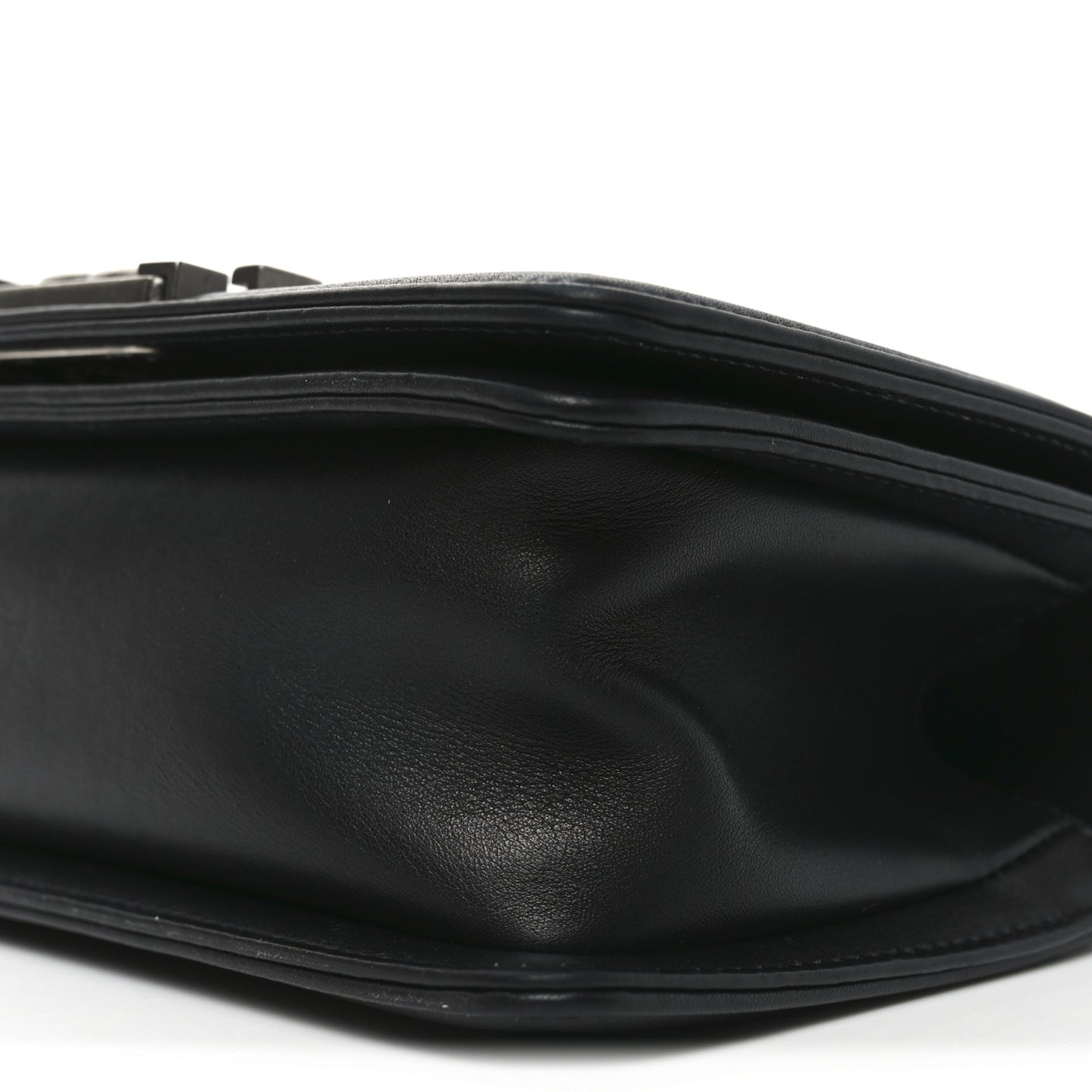 Lambskin Quilted Small Boy Flap Black