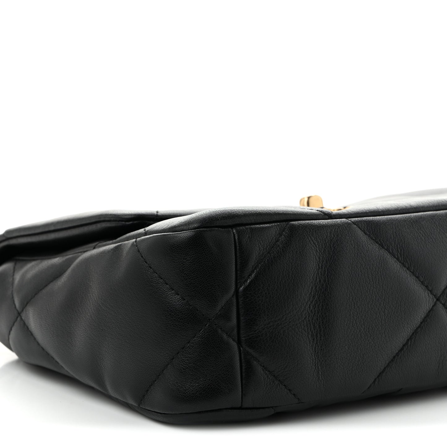Shiny Goatskin Quilted Medium Chanel 19 Flap Black