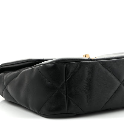 Chanel Shiny Goatskin Quilted Medium Chanel 19 Flap Black 9 of 10