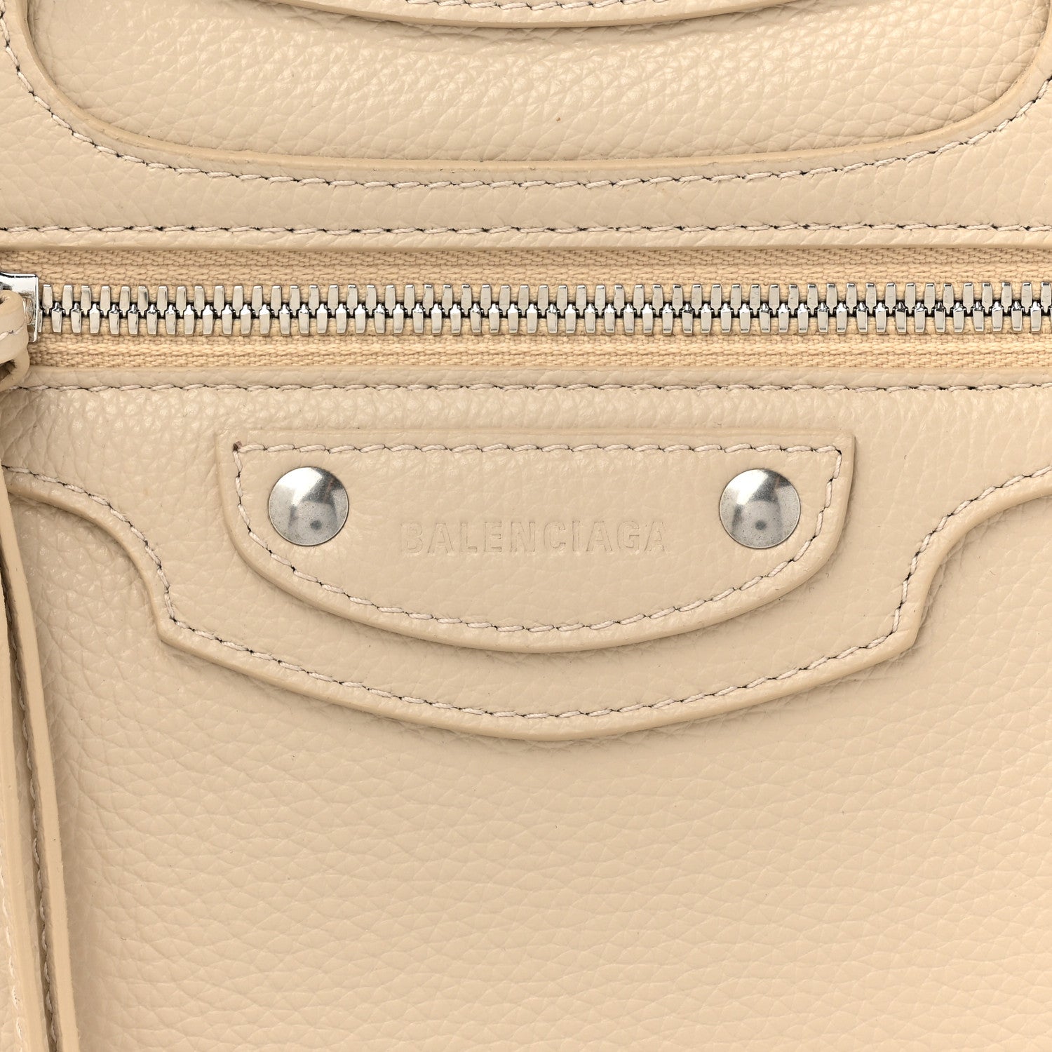 Balenciaga Grained Calfskin Neo Classic Silver Hardware S City Cream 8 of 14