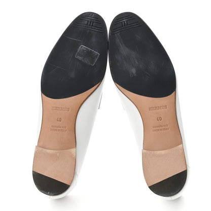 Hermes Calfskin Womens Royal Loafers 40 White 5 of 9
