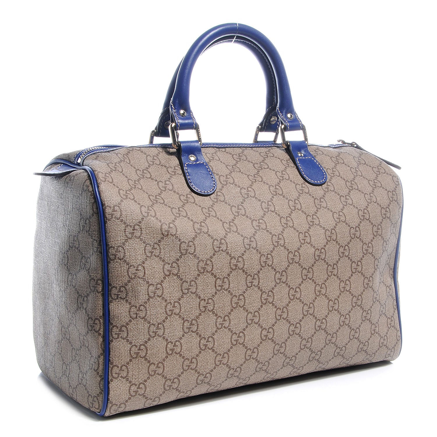 Gucci GG Plus Monogram Medium Boston USA Flag Unicef Duffle Blue 3 of 7