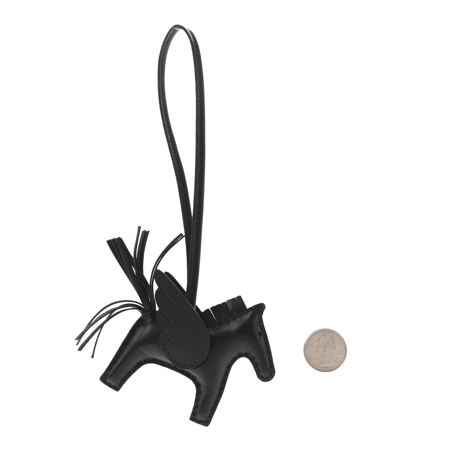 Milo Lambskin Grigri Rodeo Pegase Horse Bag Charm PM So Black