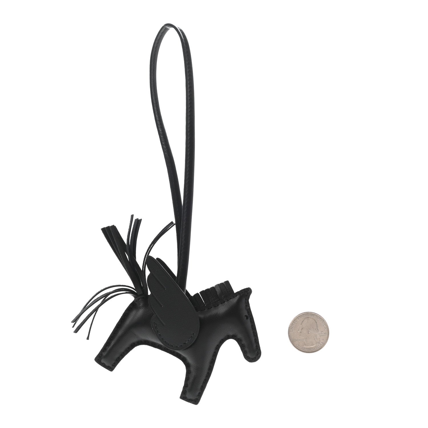 Hermes Milo Lambskin Grigri Rodeo Pegase Horse Bag Charm PM So Black 2 of 4