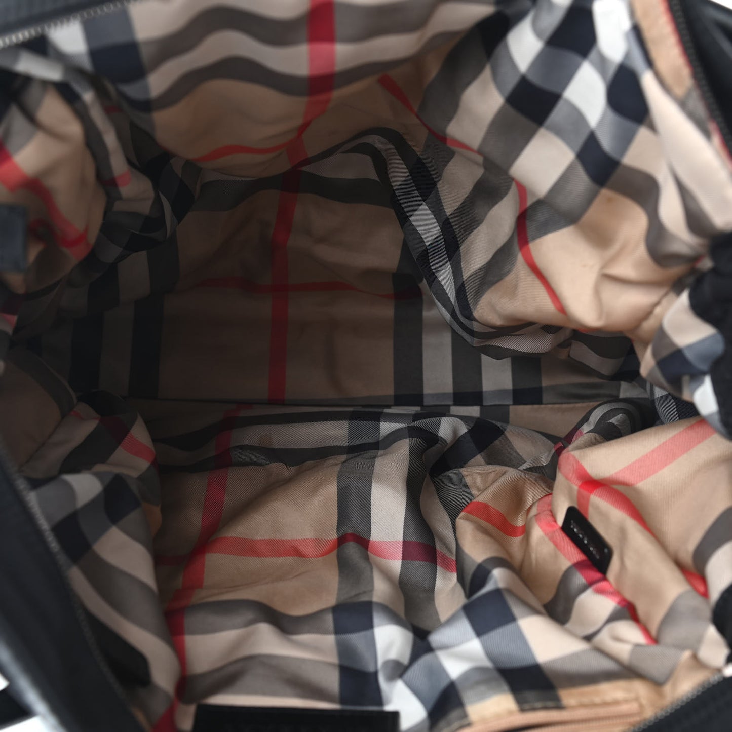 Nylon Check Buckleigh Packable Tote Black