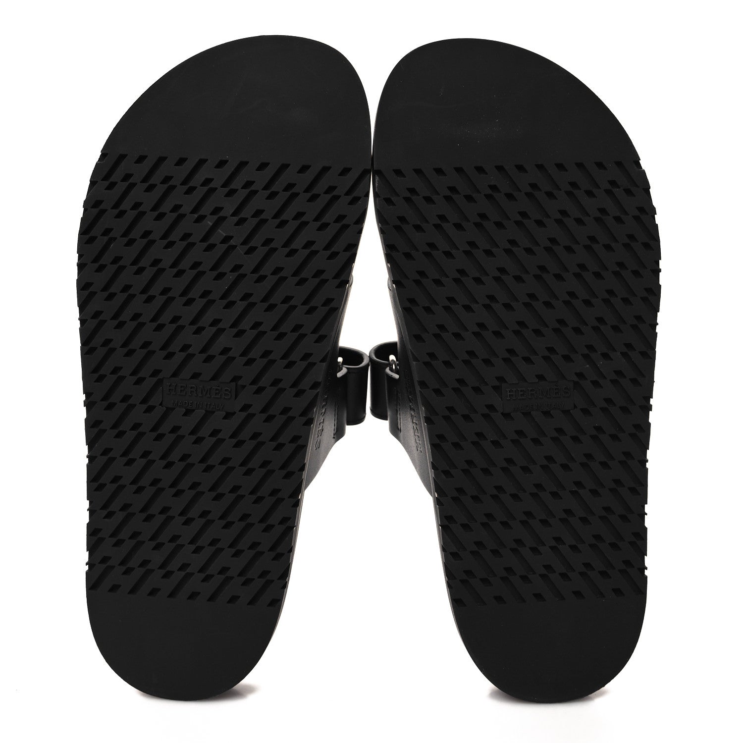 Hermes Calfskin Womens Chypre Sandals 37.5 Black 5 of 9