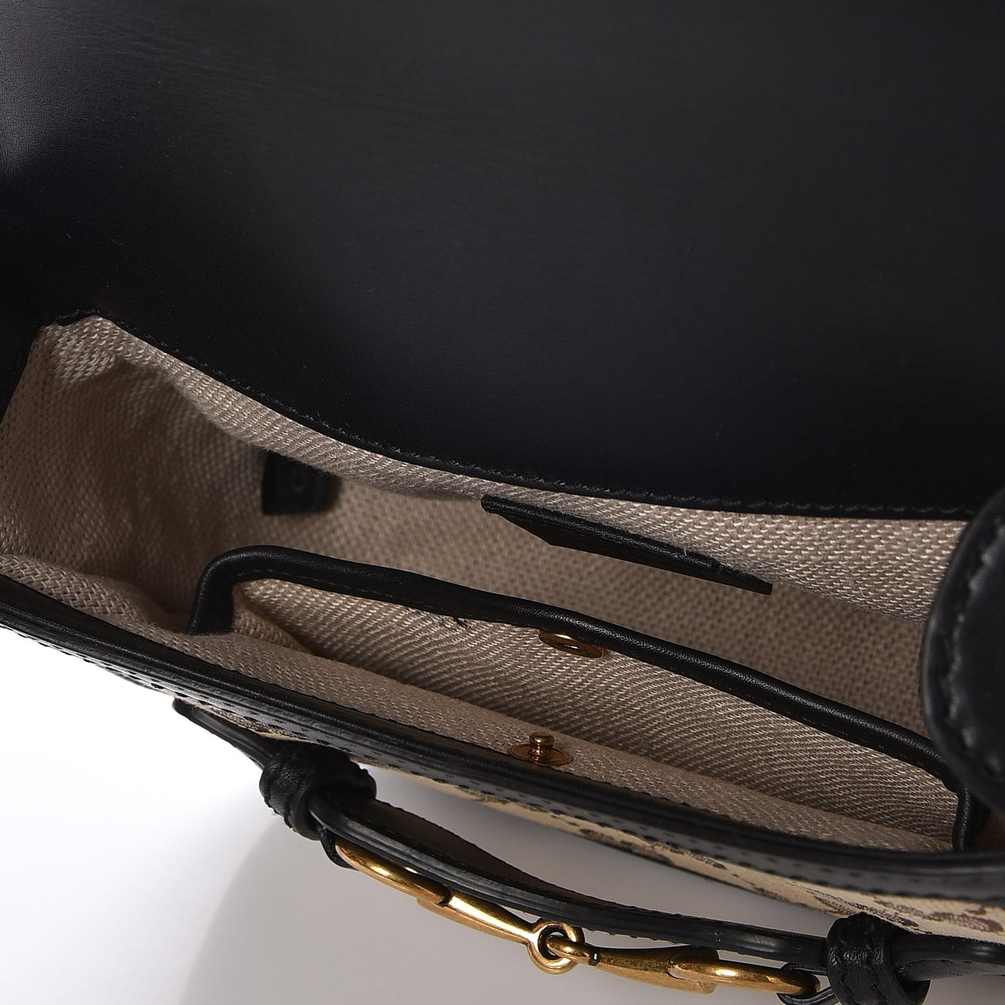 Monogram Small Lady Web Shoulder Bag Beige Black